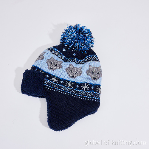 Knitted Hat For Child ACRYLIC material Knit Hat for boys Manufactory